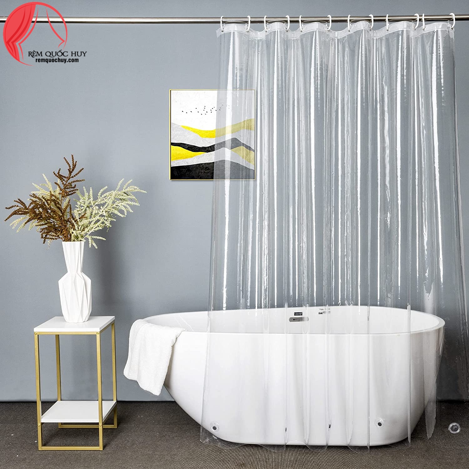 Cận cảnh rãnh ray inox và móc treo rèm chống nước Cận cảnh rãnh ray inox và móc treo rèm chống nước