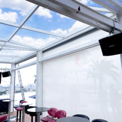 Hệ thống rèm tự động ngoài trời chịu được bão với mô-tơ chống nước