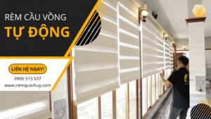 Thi công rèm cầu vồng tự động điều khiển qua remote