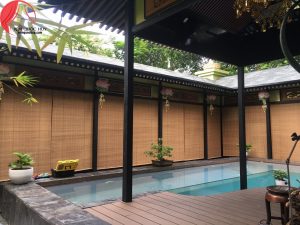 Rèm mành tre che nắng ngoài trời nhà gỗ