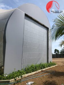 Mẫu rèm Roman màu xám ghi