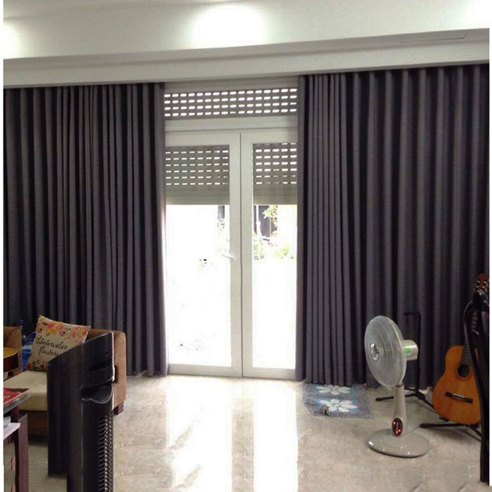 Thiết kế rèm treo cửa chính 2 lớp sang trọng