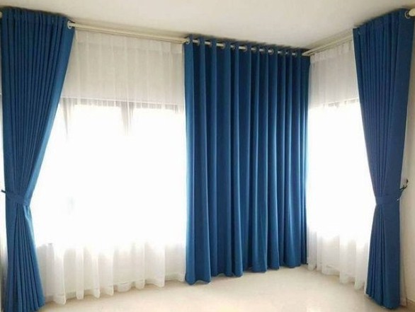 Rèm cửa đẹp màu xanh pastel nhẹ nhàng, thư giãn