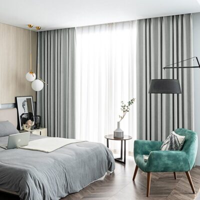 Rèm cửa màu xám hiện đại