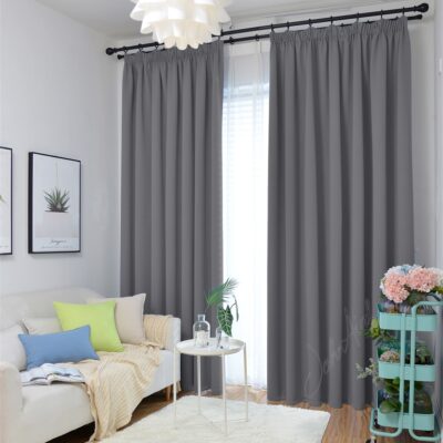 Rèm màu ghi nhẹ nhàng phù hợp nội thất hiện đại