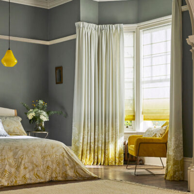 Rèm ngăn giữa các không gian trong phòng ngủ