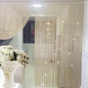 Rèm sợi kim tuyến óng ánh trang trí không gian thêm lộng lẫy