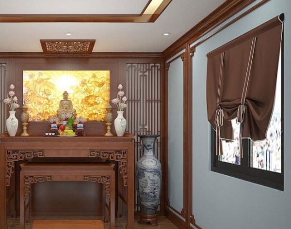 Rèm vải bàn thờ màu truyền thống
