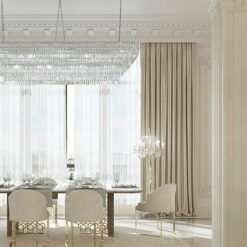 Rèm cửa sổ vải gấm màu nâu trầm