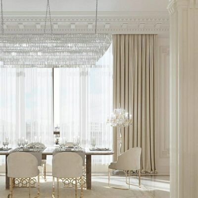 Rèm cửa sổ vải gấm màu nâu trầm