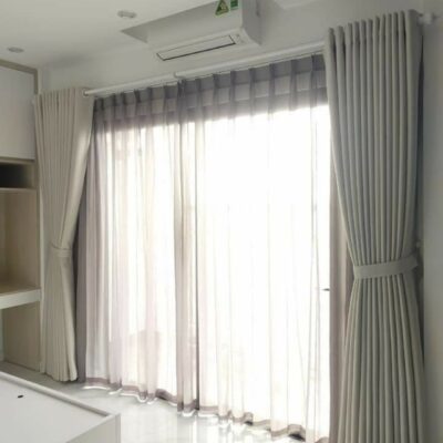 Rèm cửa trắng thiết kế tối giản
