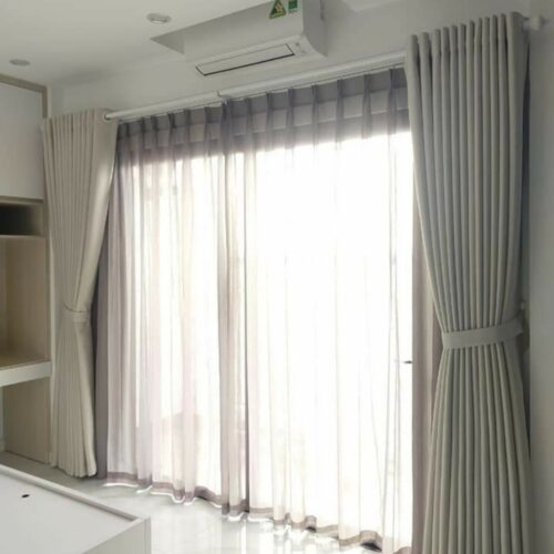 Rèm cửa trắng thiết kế tối giản