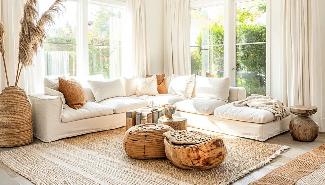 Rèm phòng khách phong cách tân cổ điển với hoa văn nổi bật