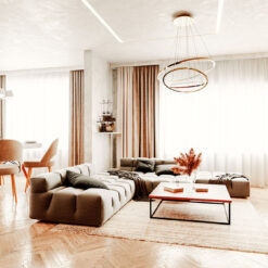 Rèm phòng khách sang trọng kiểu dáng uốn lượn mềm mại