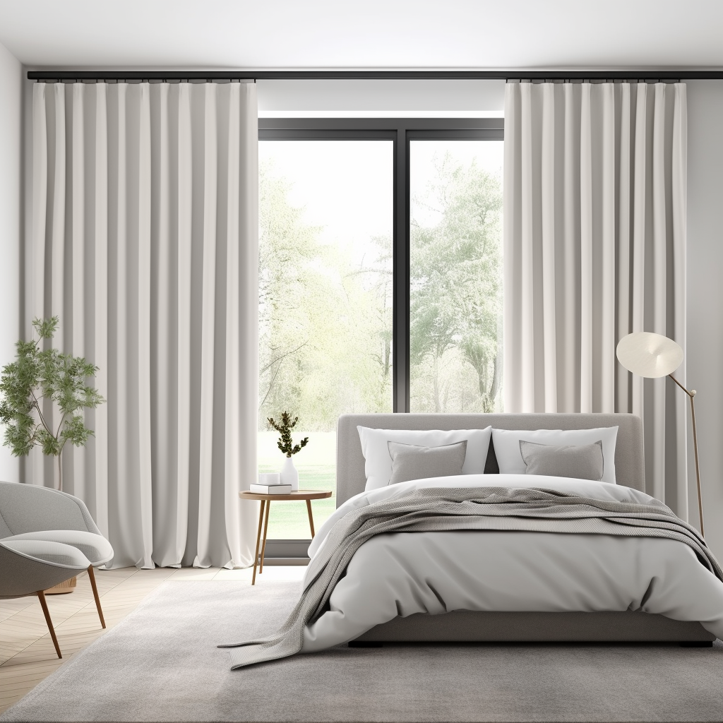 Rèm vải trắng nhẹ nhàng cho phong cách Scandinavian