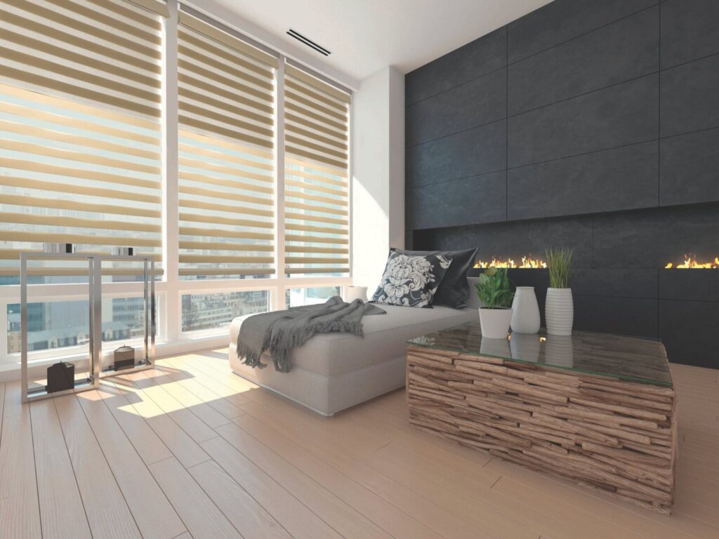 Trang trí phòng khách đẹp với rèm cầu vồng phòng khách