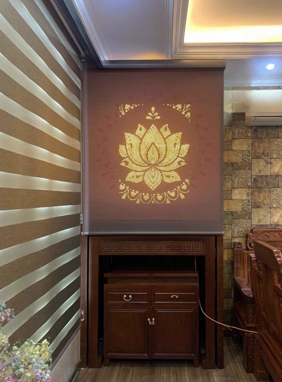 Mẫu mành che bàn thờ bằng tre truyền thống, giản dị mà tôn nghiêm