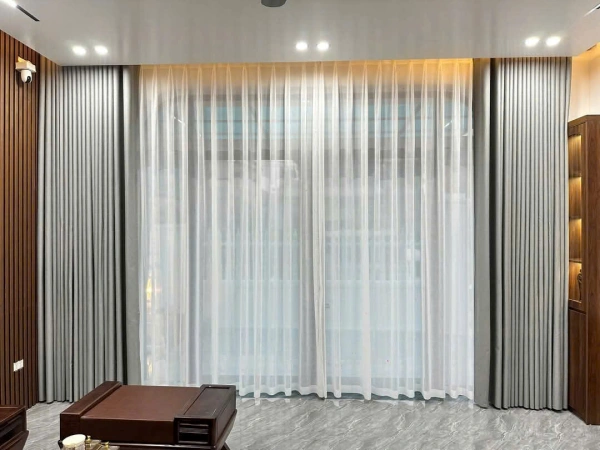 Hình ảnh vải gấm bố may rèm với hoa văn nổi bật