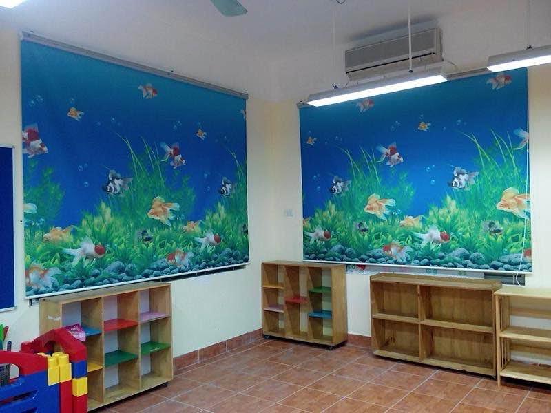 Mẫu rèm cửa sổ lớp học trường mầm non an toàn cho bé