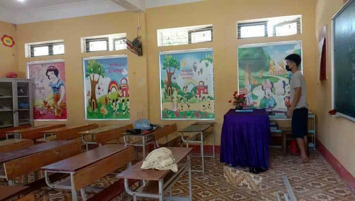 Rèm cửa sổ lớp học trường mầm non chống nắng hiệu quả