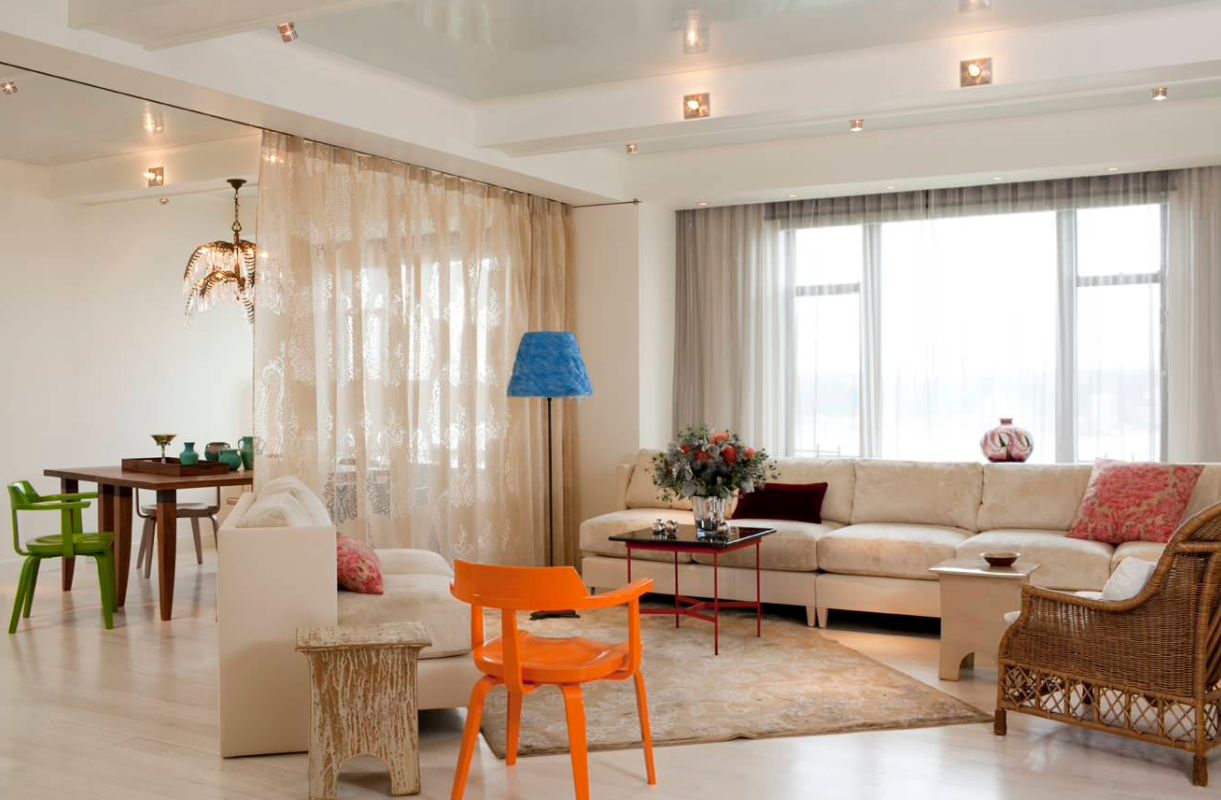 Rèm ngăn cách phòng khách và bếp tiện lợi, thẩm mỹ