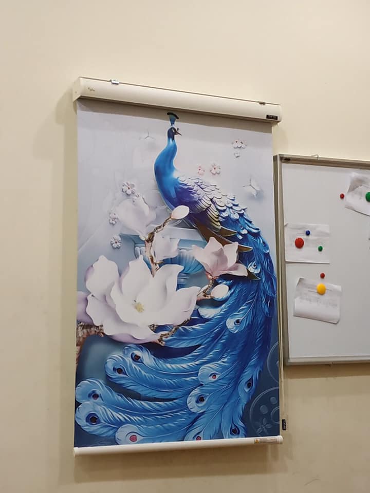 Thiết kế rèm cuốn in tranh 3D nghệ thuật cho phòng khách