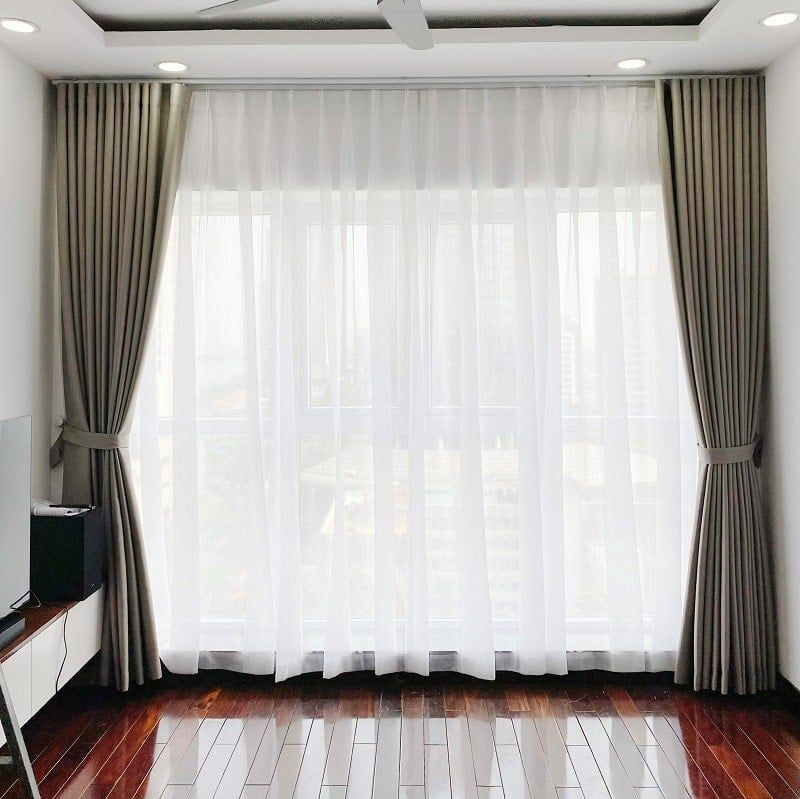 Vải bố may rèm cửa màu trắng tinh khôi