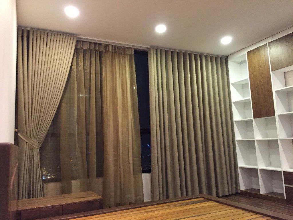 Vải bố may rèm màu xám phong cách tối giản