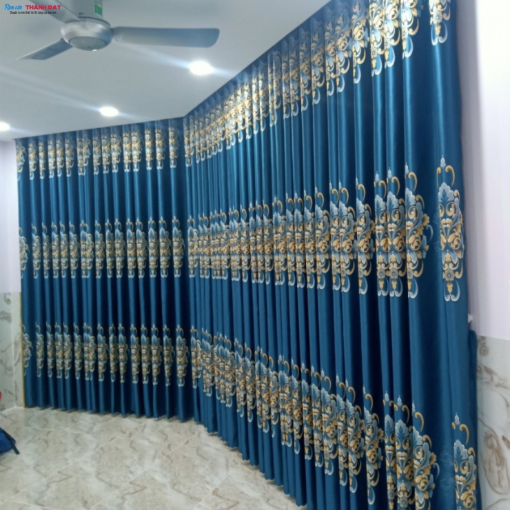 Rèm vải bố cao cấp trang trí phòng ngủ ấm cúng