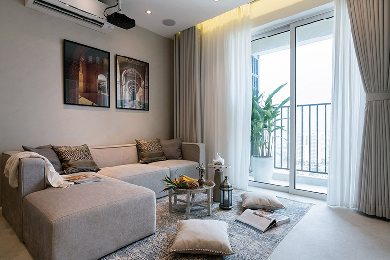 cửa sổ phòng ngủ hiện đại đón sáng tự nhiên với view thoáng