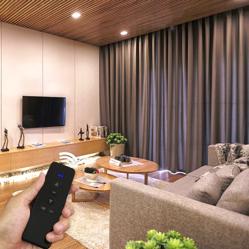 lắp đặt rèm điện hiện đại bằng remote và app
