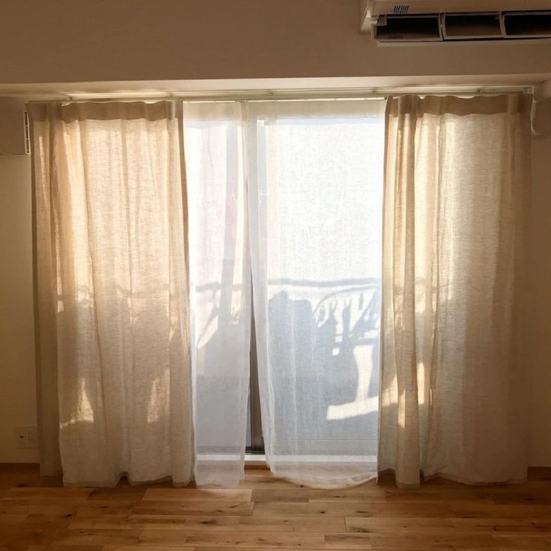 mẫu rèm cửa linen nhẹ nhàng cho căn hộ hiện đại