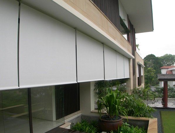 mẫu rèm vải che nắng ban công chống nắng 2 lớp, màu sắc trang nhã