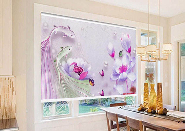 rèm cửa sổ cuốn in tranh phong cảnh thiên nhiên đẹp mắt