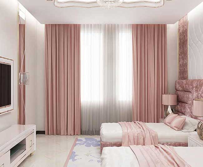 rèm cửa vải hai lớp đẹp cho biệt thự sang trọng
