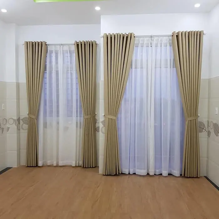Hình ảnh rèm cửa 1 màu phong cách hiện đại