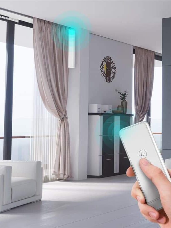 Mẫu rèm cửa kéo 1 bên sang trọng, tiết kiệm diện tích