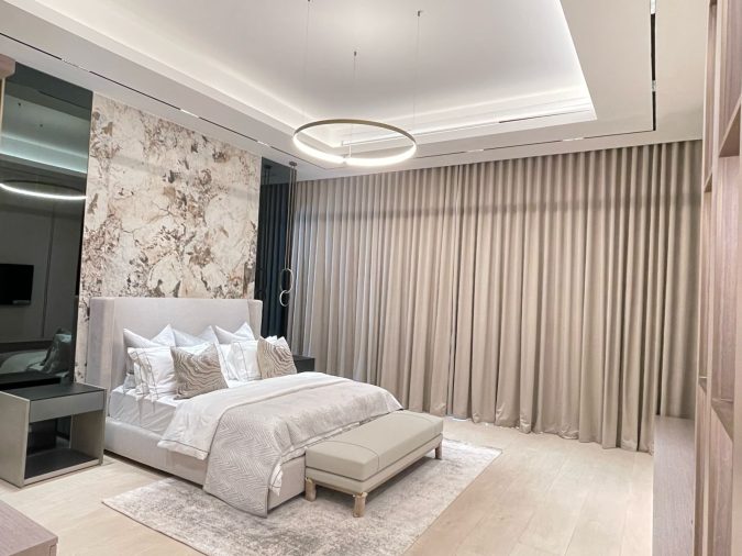 Rèm cửa phòng ngủ đẹp hiện đại chống nắng 2 lớp