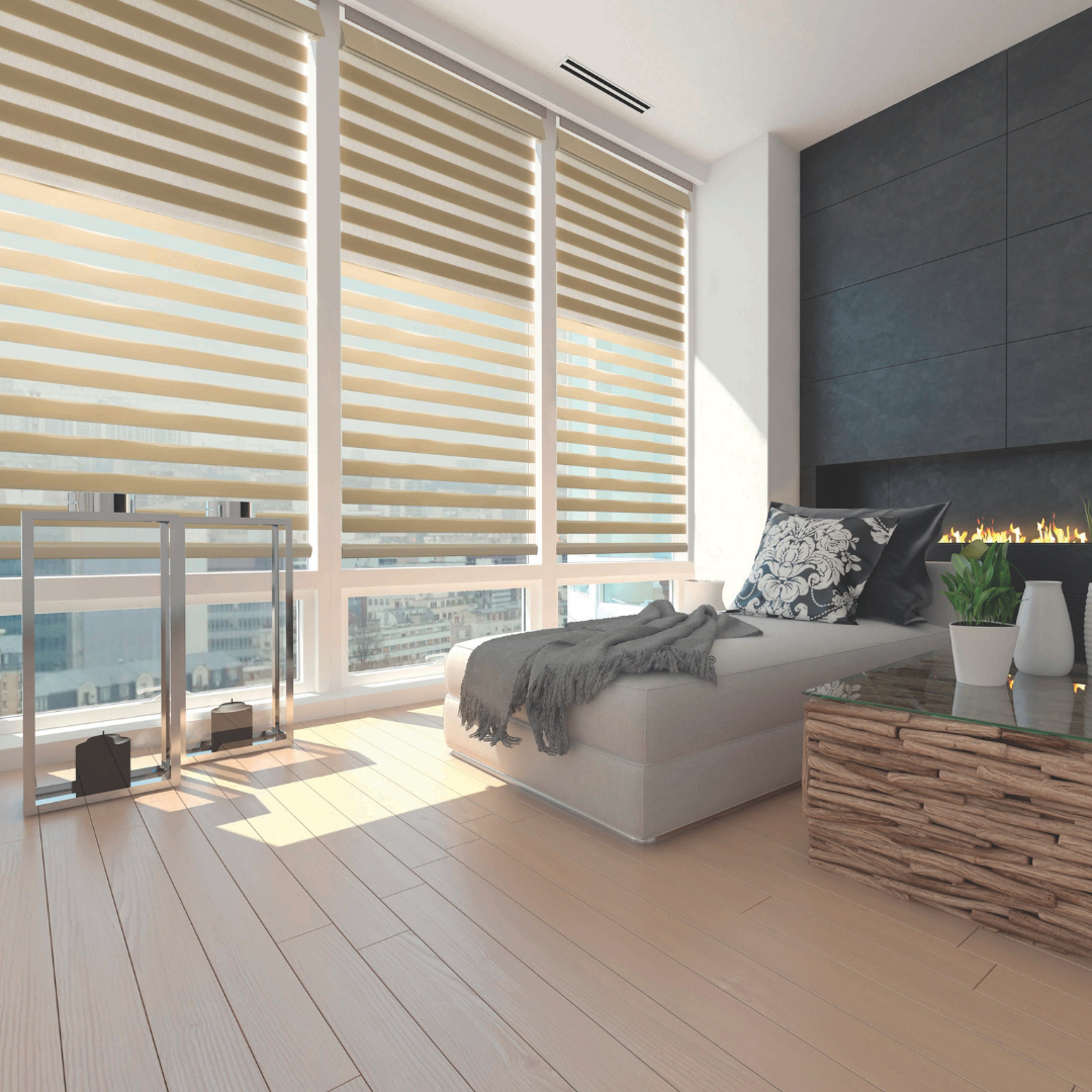 Rèm cuốn cửa sổ 2 lớp thiết kế tinh tế cho văn phòng