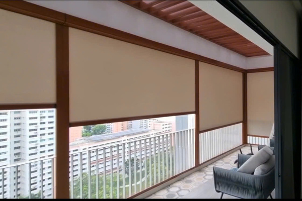 Hình ảnh thực tế lắp rèm cuốn ngoài trời tự động tại TPHCM