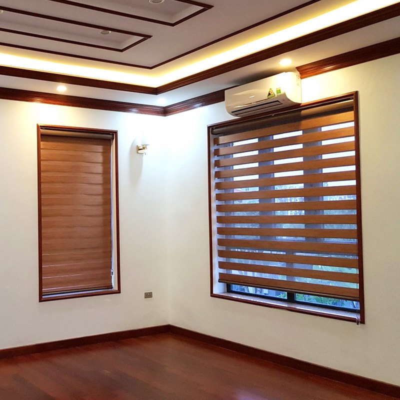 Mẫu rèm cầu vồng màu nâu hiện đại cho chung cư