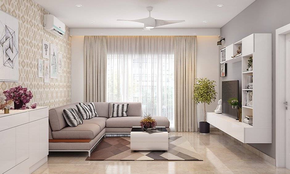 Mẫu rèm cửa phù hợp khi tường màu trắng