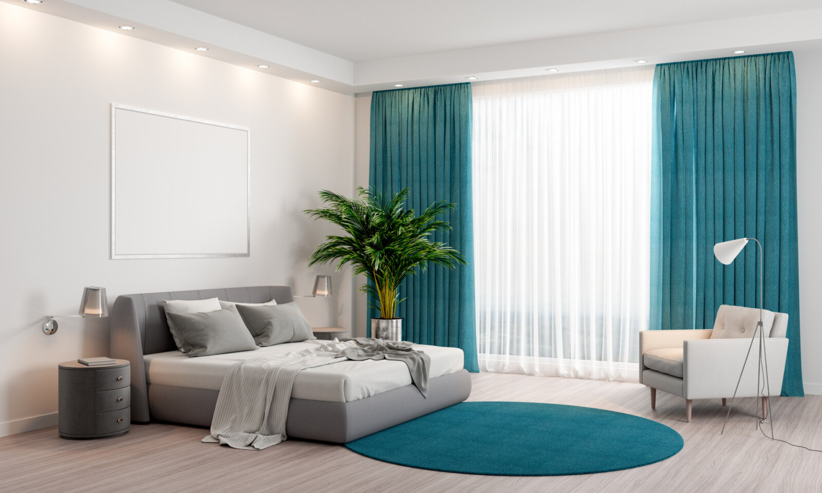 rèm vải cao cấp cho penthouse hiện đại phong cách châu Âu