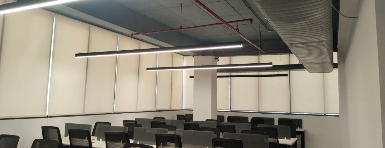 Mẫu rèm hài hòa màu sắc trong bộ sưu tập rèm văn phòng tone be nhẹ nhàng