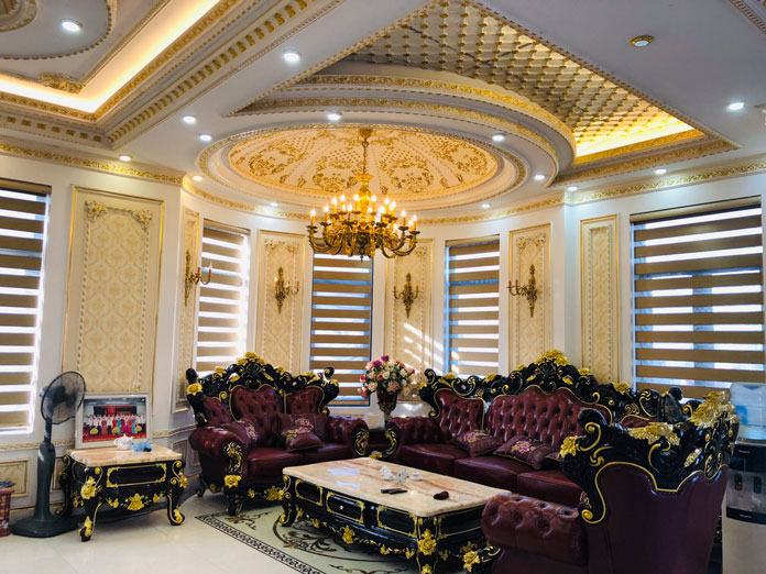 Rèm cầu vồng cho biệt thự cao cấp phong cách châu Âu