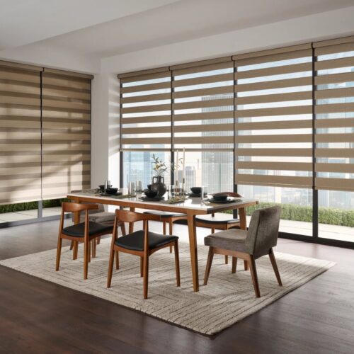 Trải nghiệm tiện nghi với rèm cầu vồng tự động điều khiển từ xa, mang lại sự sang trọng và linh hoạt cho mọi không gian sống.