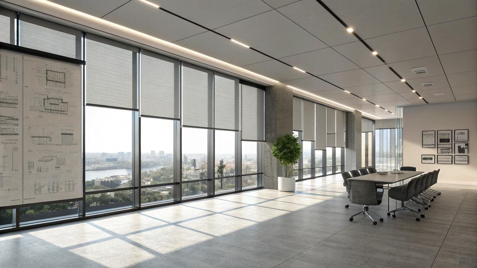 mẫu rèm cản sáng dịu cho văn phòng sáng tạo