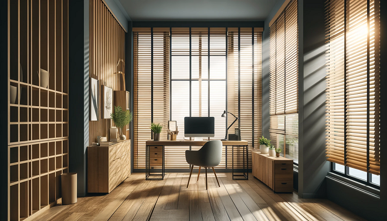 mẫu rèm gỗ composite chống ẩm siêu bền