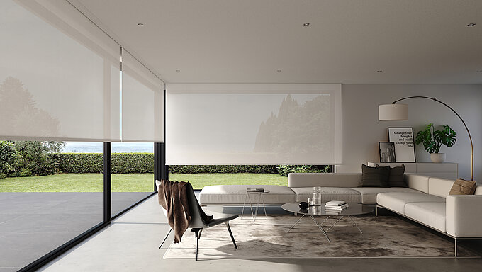 rèm cuốn chống nắng cửa sổ căn hộ hiện đại