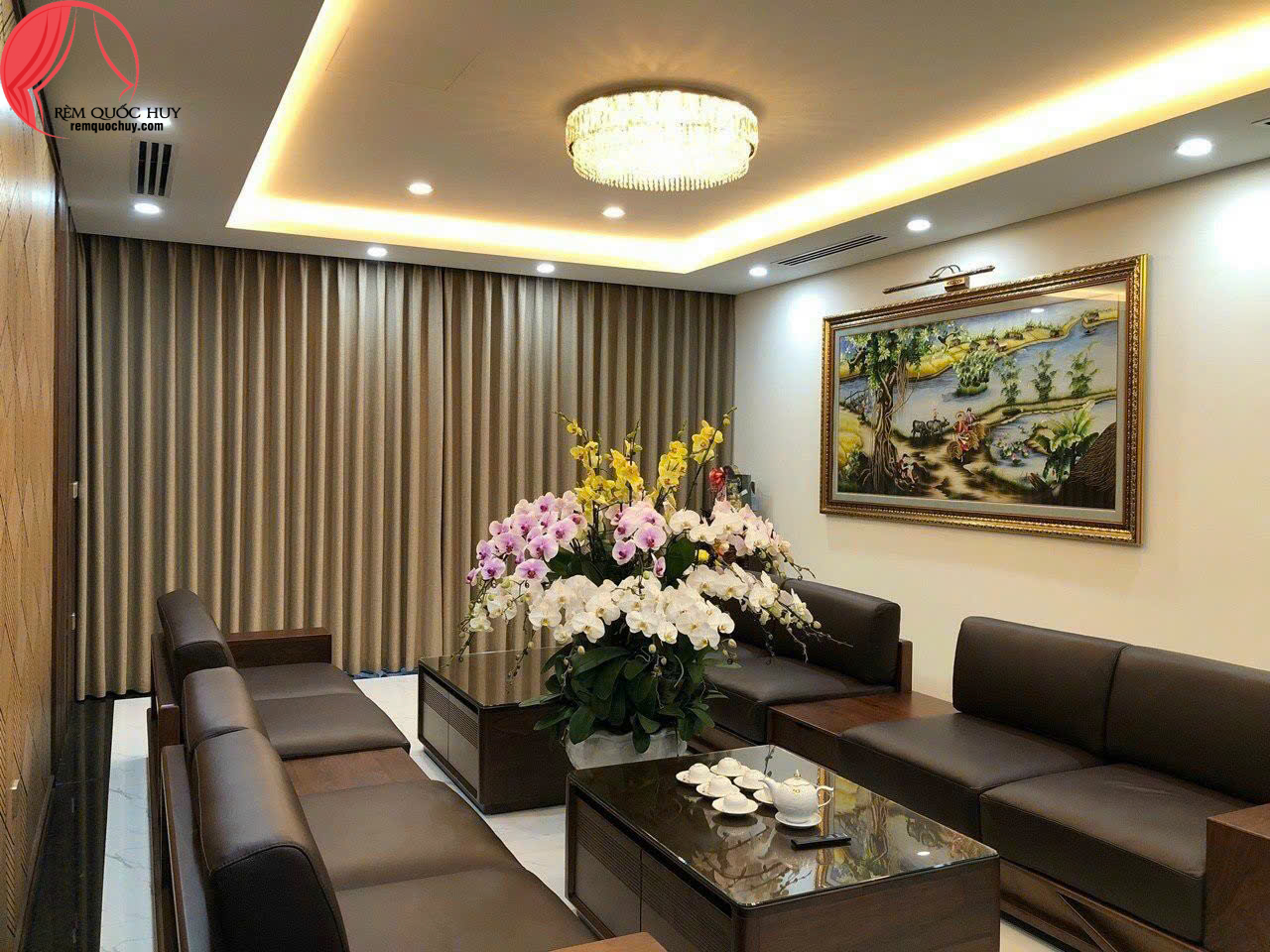 Rèm vải phòng khách - Rèm Quốc Huy Rèm vải phòng khách - Rèm Quốc Huy